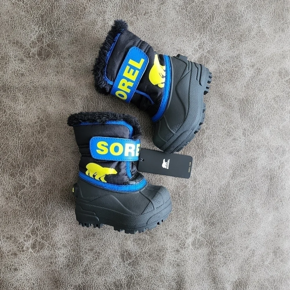 Sorel Toddler Snow Commander Boot – Black, Super Blue